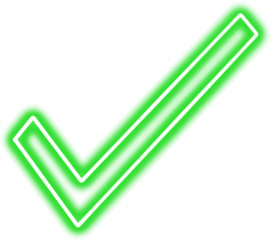 Green neon checklist mark